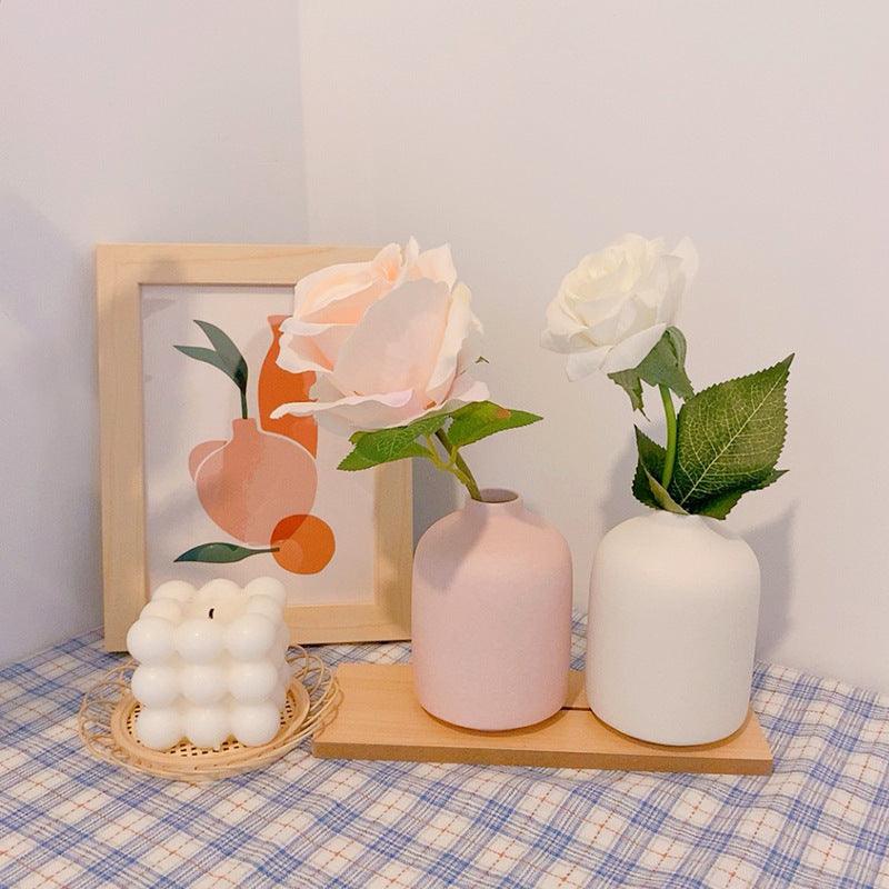 Ceramic Vase Decoration Accessories Desktop Flower Arrangement Container Hydroponics Flower Vase - Pacisia