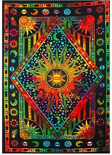 Wall-mounted sun moon tapestry psychedelic tapestry bohemian wall-mounted dormitory beach single - Pacisia