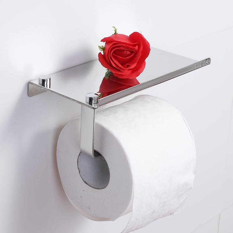 304 stainless steel phone towel rack toilet paper holder bathroom accessories creative tissue box thickening - Pacisia