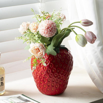 Good-looking Light Luxury Decoration Living Room Flower Arrangement Modern Strawberry Vase Ceramic - Pacisia