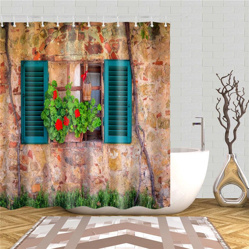 Garden Flowers Scenery Shower Curtains Bath Curtain Waterproof Bathroom Home Decor Washable Fabric Bathroom Screens - Pacisia