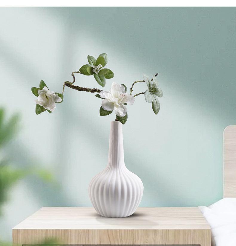 Home Decoration Ceramic Vase Dried Flower Arrangement Vase Starry Sky Minimalist Creative Decoration White Living Room - Pacisia