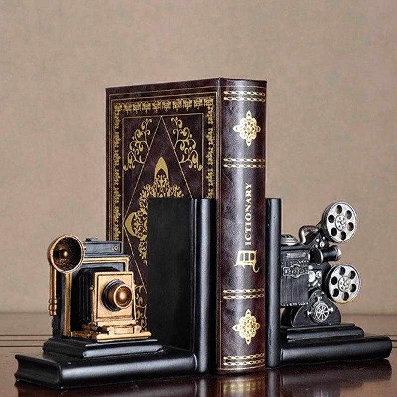 American Retro Study Room Bookcase Office Crafts Decoration Ornaments Camera Book Stand Book By Bookend - Pacisia