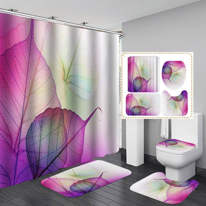 3D Art Geometric Shower Curtains in the Bathroom Waterproof Bath Curtain with Hook Sets Flannel Bath Mat Rugs Carpet Home Decor - Pacisia