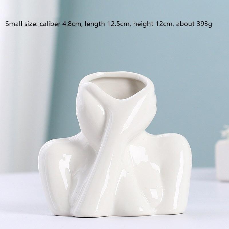 Ins Scandinavian Modern Simple Style Ceramic Vase Decoration Living Room Porch Office Flower Arrangement Decoration - Pacisia