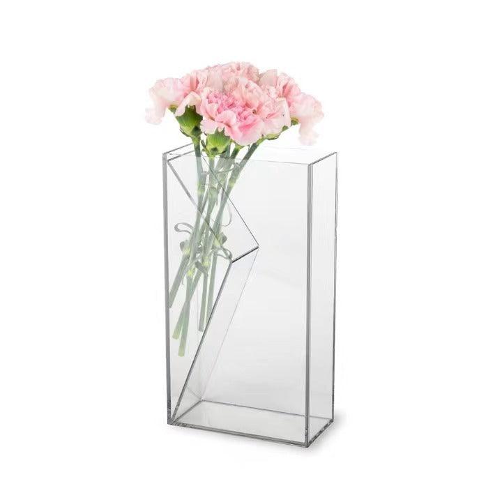 Acrylic Vase Transparent Flower Arrangement Simple Decorative Hydroponic Plant Container - Pacisia