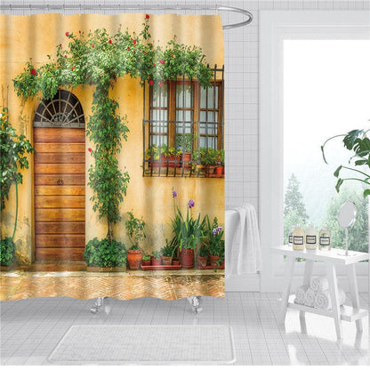 Garden Flowers Scenery Shower Curtains Bath Curtain Waterproof Bathroom Home Decor Washable Fabric Bathroom Screens - Pacisia