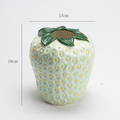 Good-looking Light Luxury Decoration Living Room Flower Arrangement Modern Strawberry Vase Ceramic - Pacisia