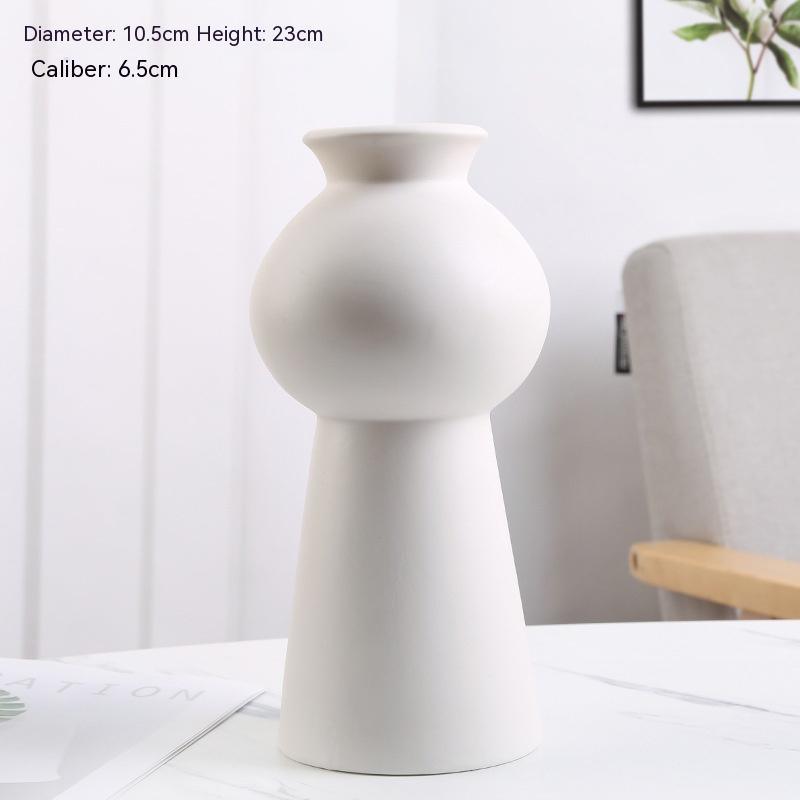Home Decoration Ceramic Vase Dried Flower Arrangement Vase Starry Sky Minimalist Creative Decoration White Living Room - Pacisia