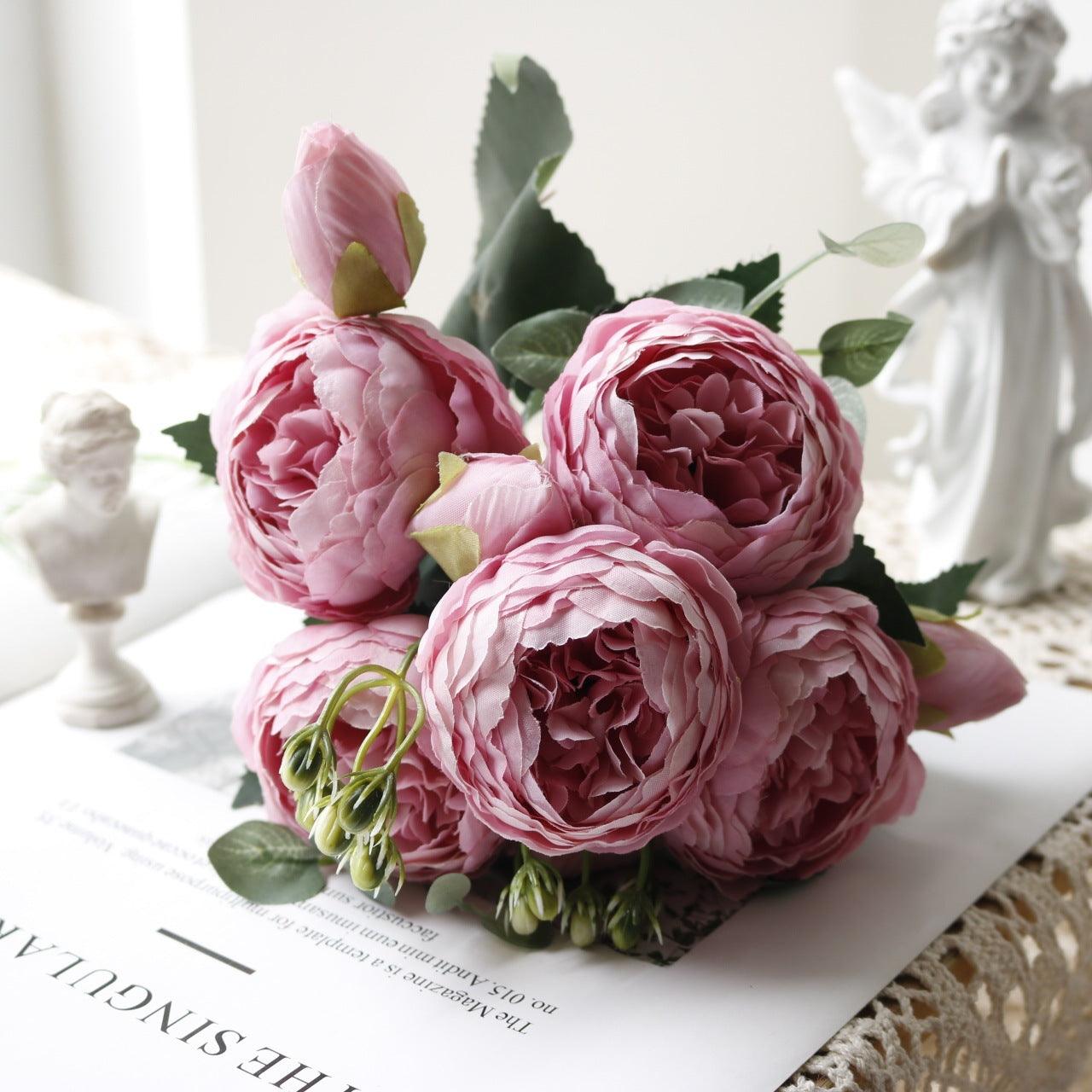 5-head Rose Artificial Flower Home Wedding - Pacisia