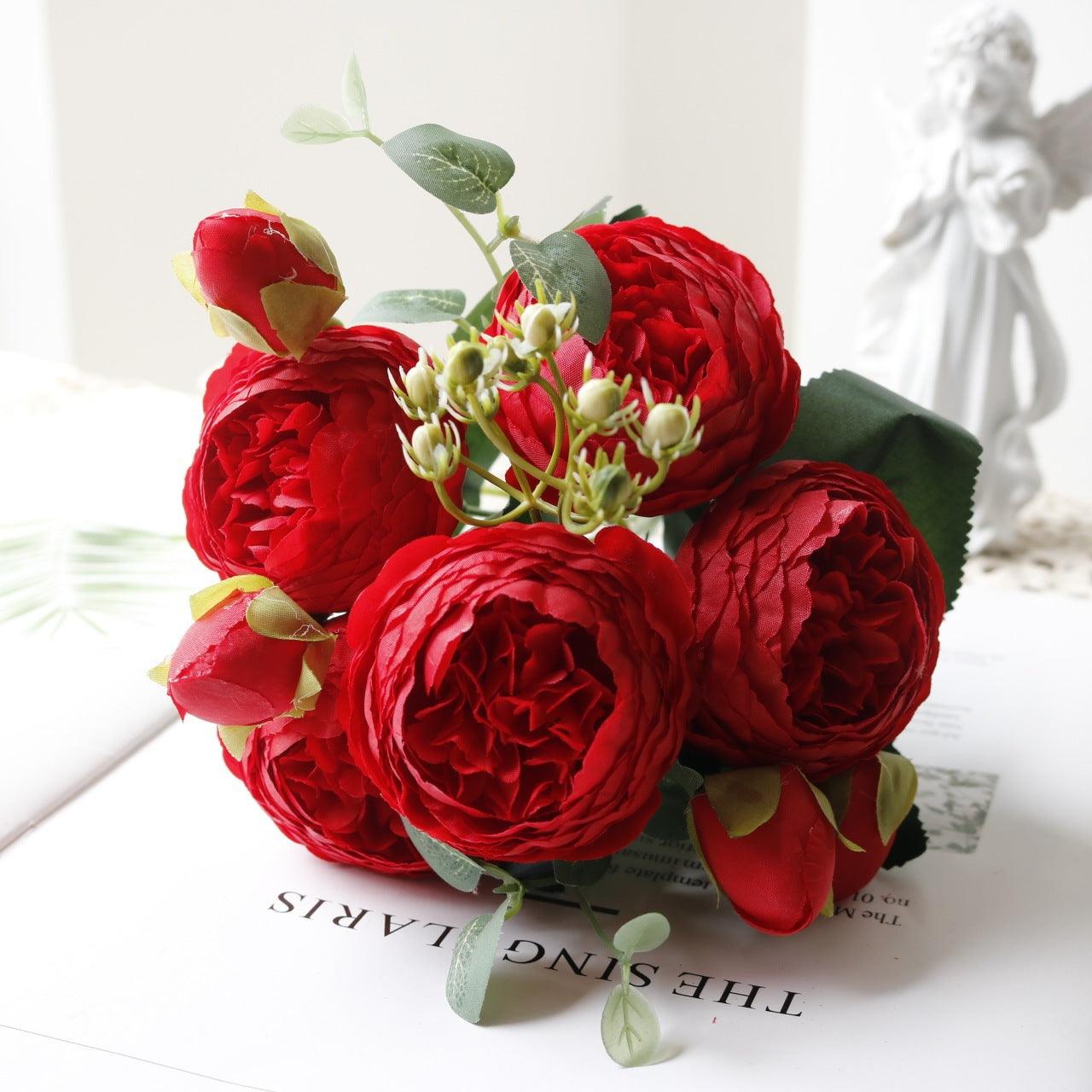 5-head Rose Artificial Flower Home Wedding - Pacisia