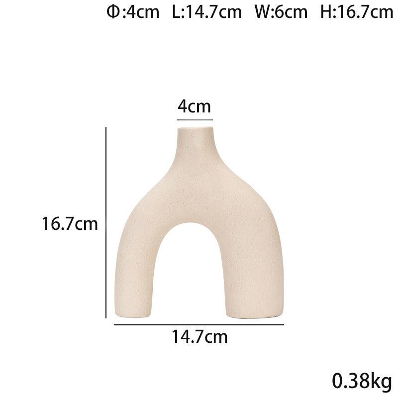 Plain Fired Ceramic Vase Decoration Living Room Soft Decoration Table White Dry Flower Vase - Pacisia