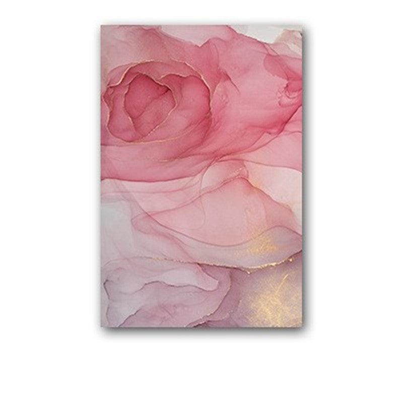 Abstract Pink Ink Texture Canvas Painting - Modern Geometric Wall Art Decor for Living Room - Pacisia