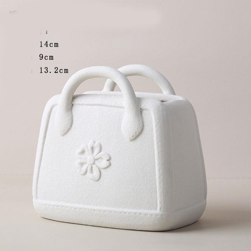 Home Decoration Nordic Ins Morandi Creative Handbag Ceramic Vase Flower Arrangement Entrance Desktop Ornaments Simple Design - Pacisia