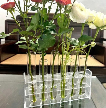 Test Tube Clear Glass Vase For Plant Bottle Flower Pot Hydroponic Container Decor Wedding Party Floral Hinged Flower Vases Home Decor - Pacisia