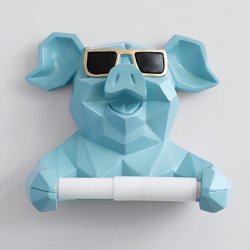 Creative Toilet Tissue Holder Free Punch Cartoon Roll Tube Cute Animal Wall-mounted Tissue Box - Pacisia