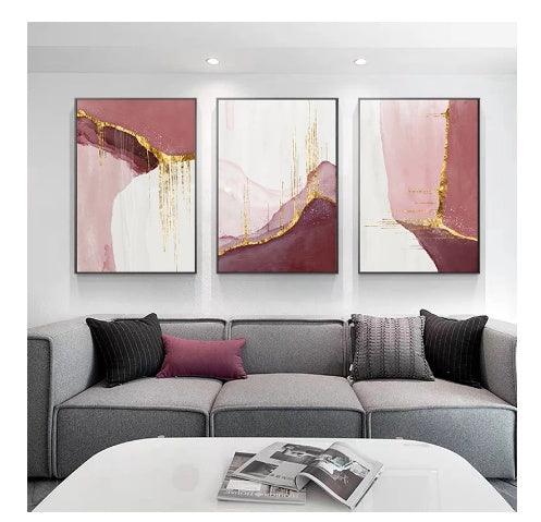 Nordic PurpleCanvas Painting Abstract Golden Canvas Painting Wall Pictures For Living Room Wall Art Home Decor Poster - Pacisia