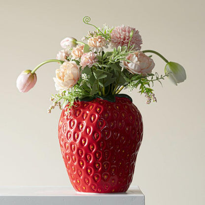 Good-looking Light Luxury Decoration Living Room Flower Arrangement Modern Strawberry Vase Ceramic - Pacisia