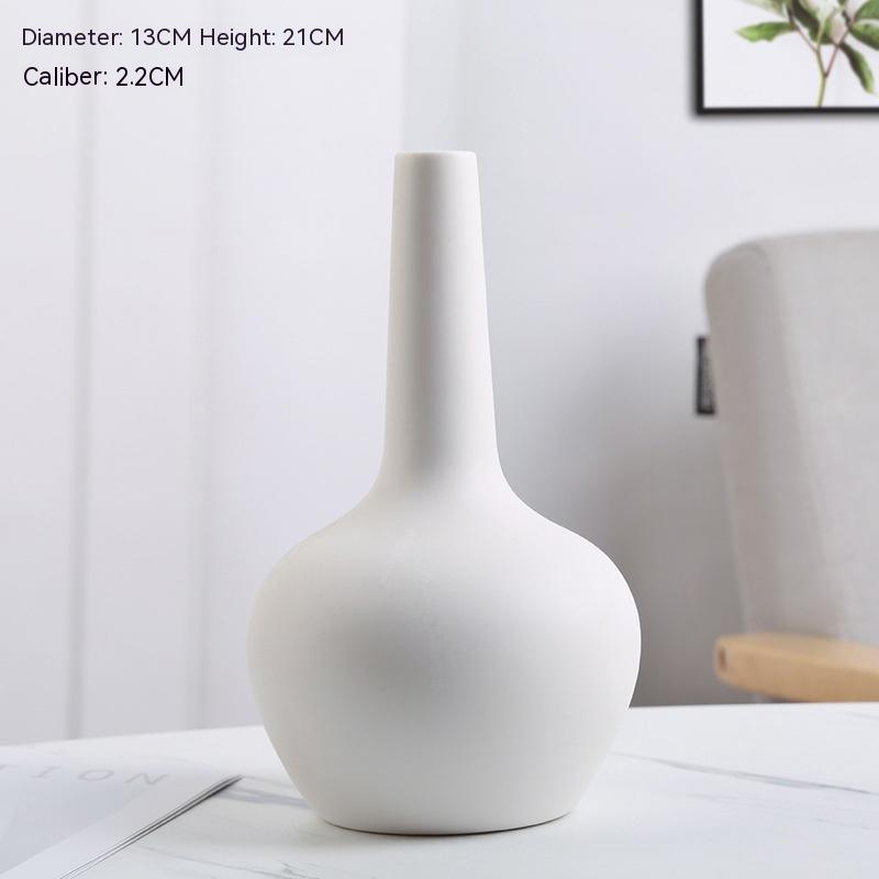 Home Decoration Ceramic Vase Dried Flower Arrangement Vase Starry Sky Minimalist Creative Decoration White Living Room - Pacisia