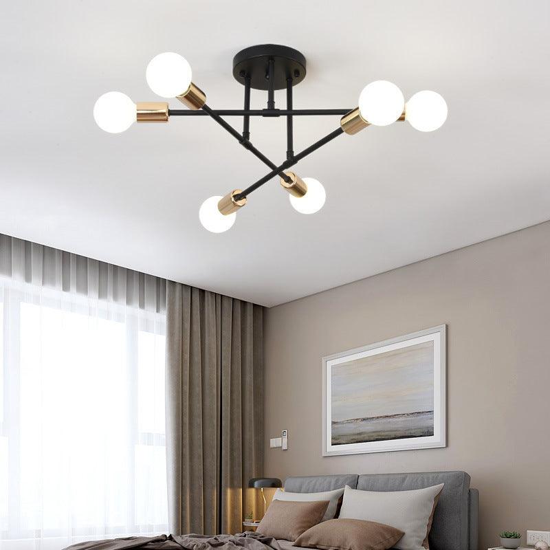 Bedroom Living Room Dining Room 6 Head Ceiling Lights Industrial Wind Iron Art - Pacisia