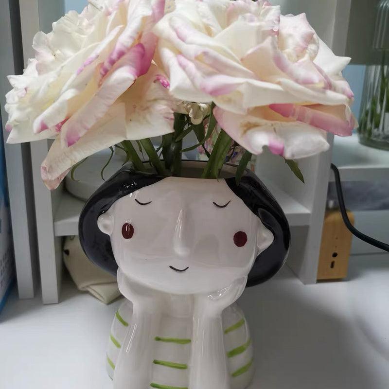 Nordic Minimalist Art Vase Ceramic Dried Flowers And Creative Home Decoration Furnishings - Pacisia