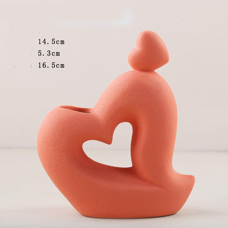 Ceramic Vase Home Decor Room Decoration Sculpture Matte Abstract Character Vase Statue Living Room Decoration Desktop Pen Holder - Pacisia