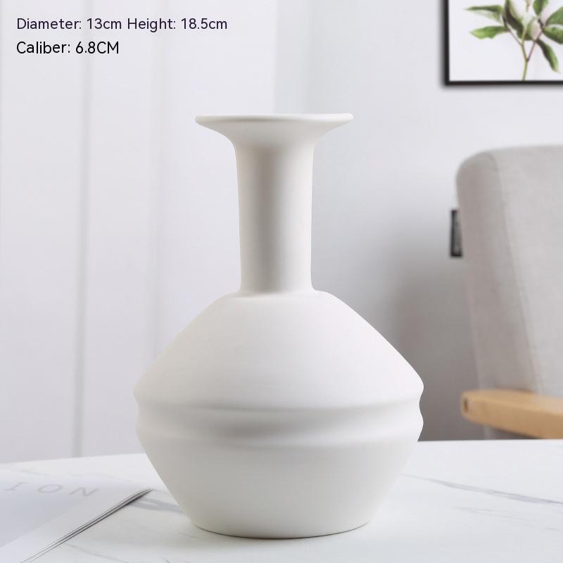 Home Decoration Ceramic Vase Dried Flower Arrangement Vase Starry Sky Minimalist Creative Decoration White Living Room - Pacisia