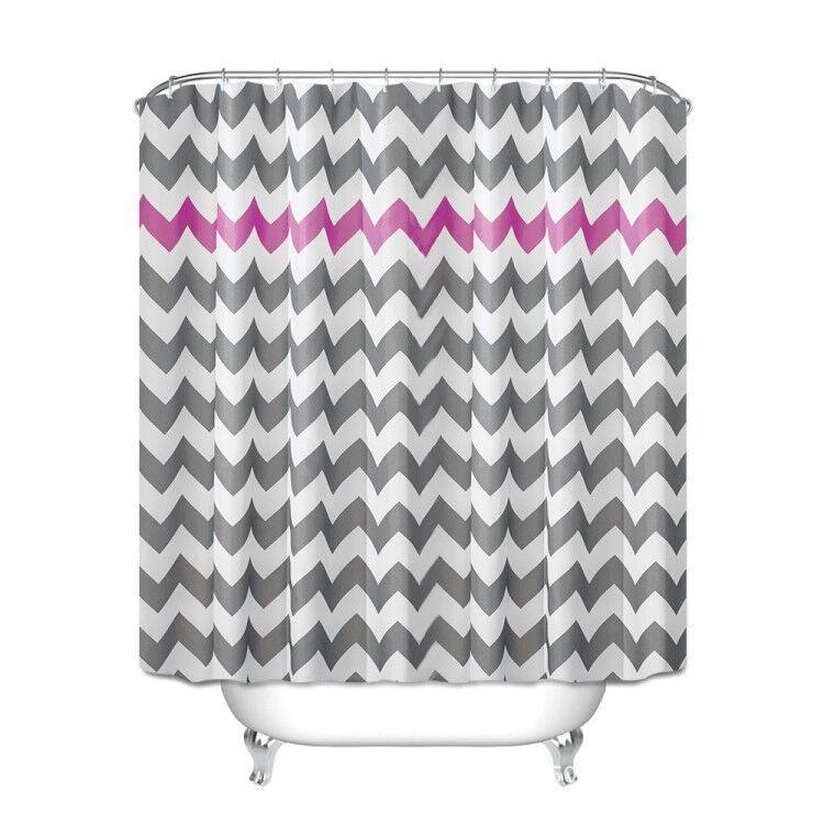 Shower curtain manufacturers wholesale European and American hot selling simple wave striped bathroom waterproof curtain high quality foreign trade bath curtain - Pacisia