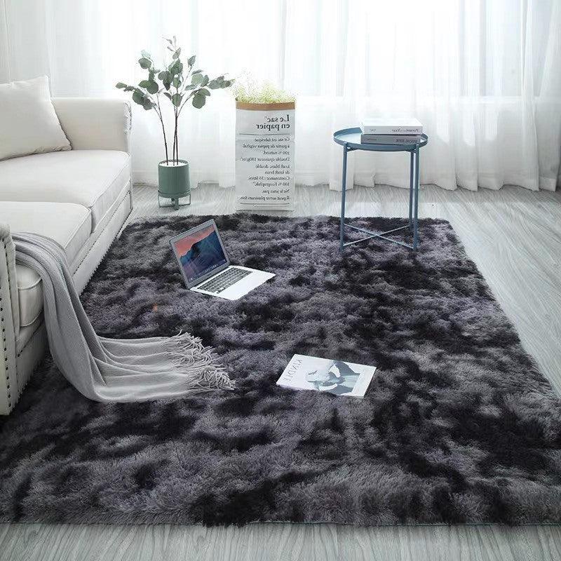 Ins Nordic Tie-dyed Gradient Carpet Home Living Room Bedroom Long Wool Washable Full Carpet - Pacisia