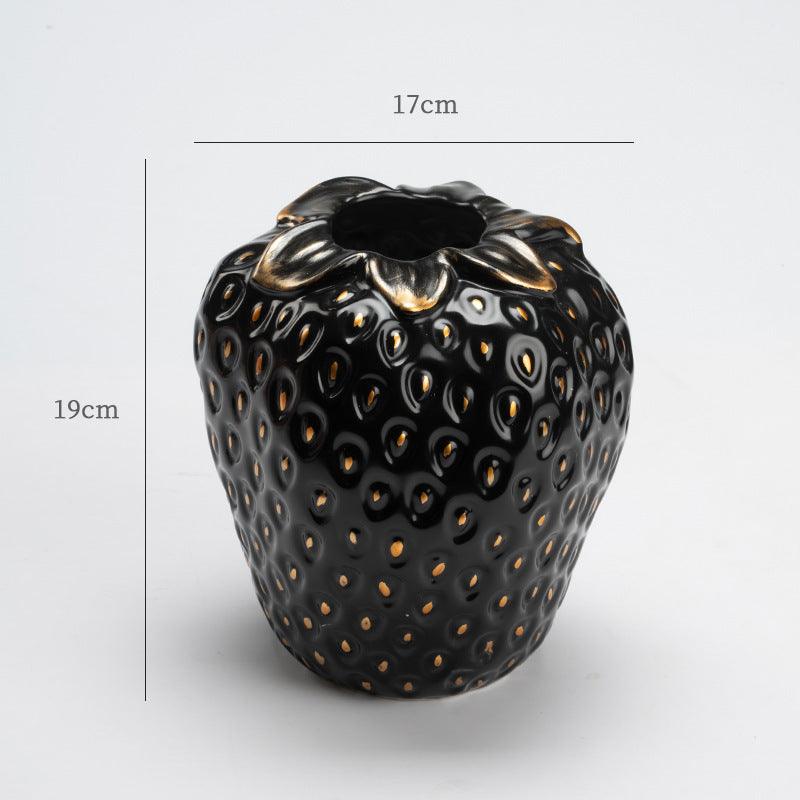 Good-looking Light Luxury Decoration Living Room Flower Arrangement Modern Strawberry Vase Ceramic - Pacisia