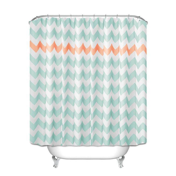 Shower curtain manufacturers wholesale European and American hot selling simple wave striped bathroom waterproof curtain high quality foreign trade bath curtain - Pacisia