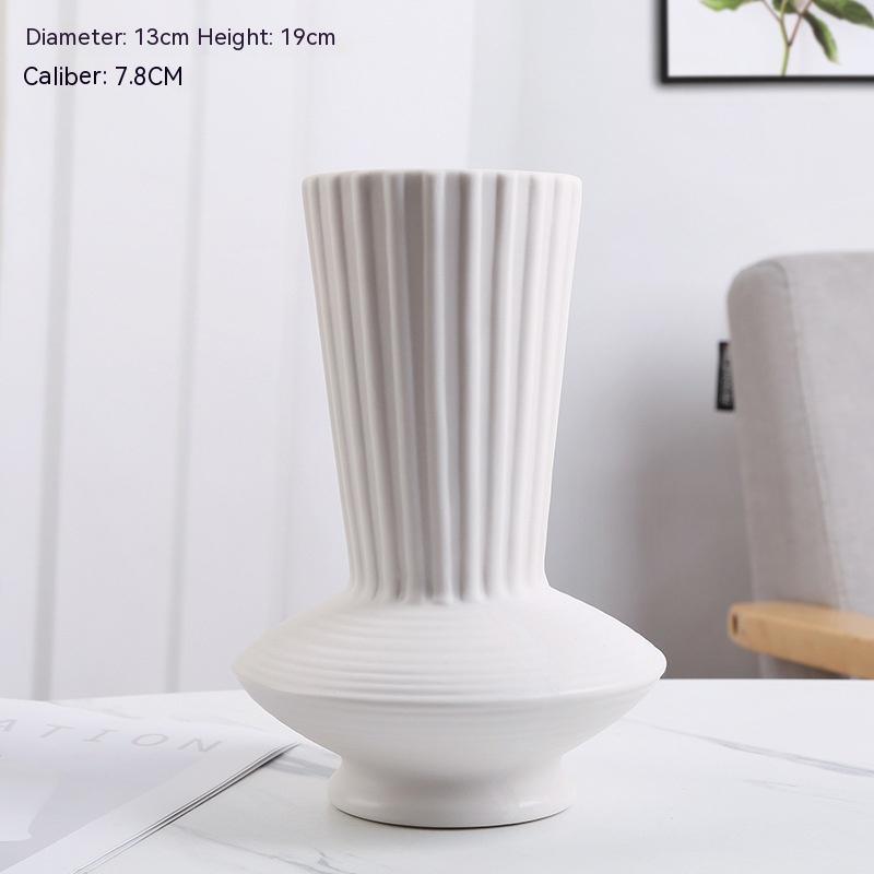 Home Decoration Ceramic Vase Dried Flower Arrangement Vase Starry Sky Minimalist Creative Decoration White Living Room - Pacisia