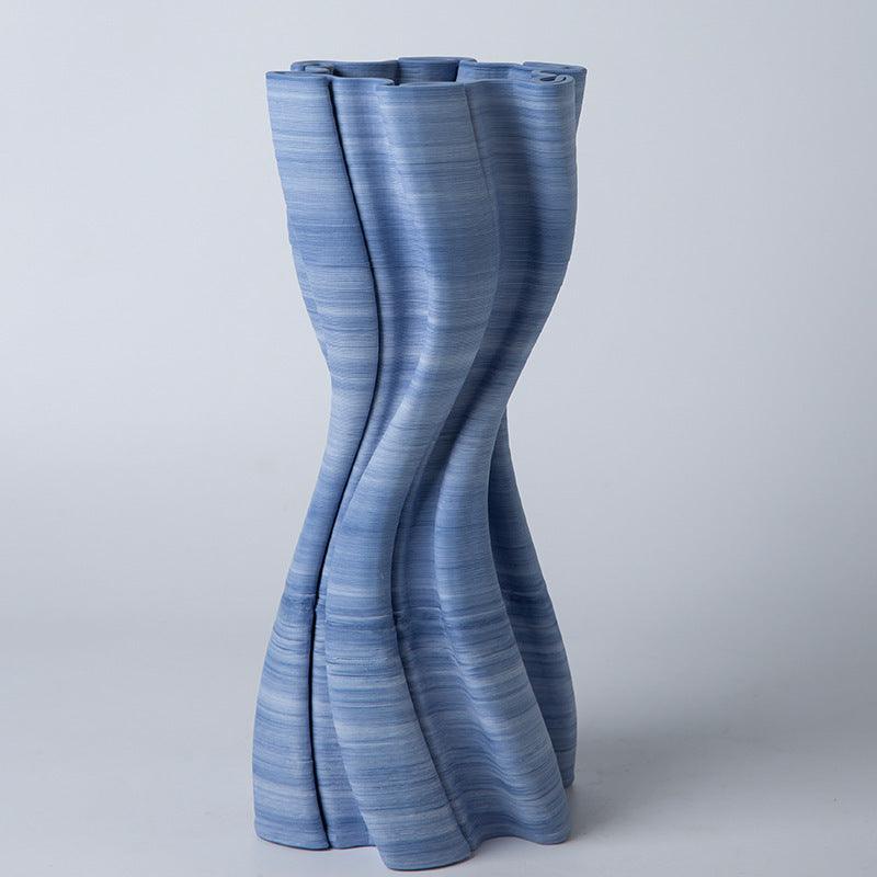 Blue And White Ceramic Large Vase Model Room Living Room Decoration Flower Arrangement - Pacisia