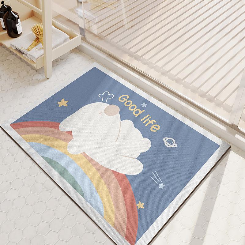 Cartoon Bathroom Diatom Mud Absorbent Cushion Toilet Door Mat Toilet Door Quick-drying Floor Mat - Pacisia