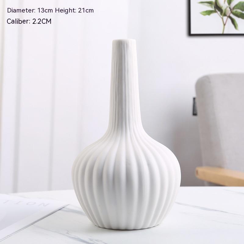Home Decoration Ceramic Vase Dried Flower Arrangement Vase Starry Sky Minimalist Creative Decoration White Living Room - Pacisia