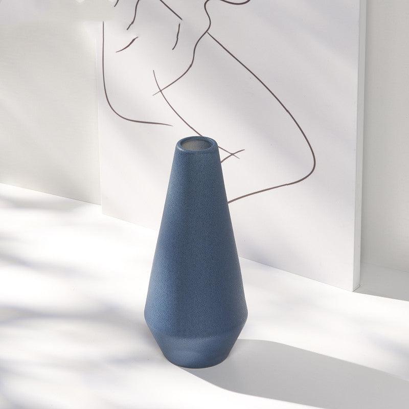 Blue Nordic Mediterranean Dry Flower Vase Living Room Simple Ceramic Creative Decoration Table Flower - Pacisia