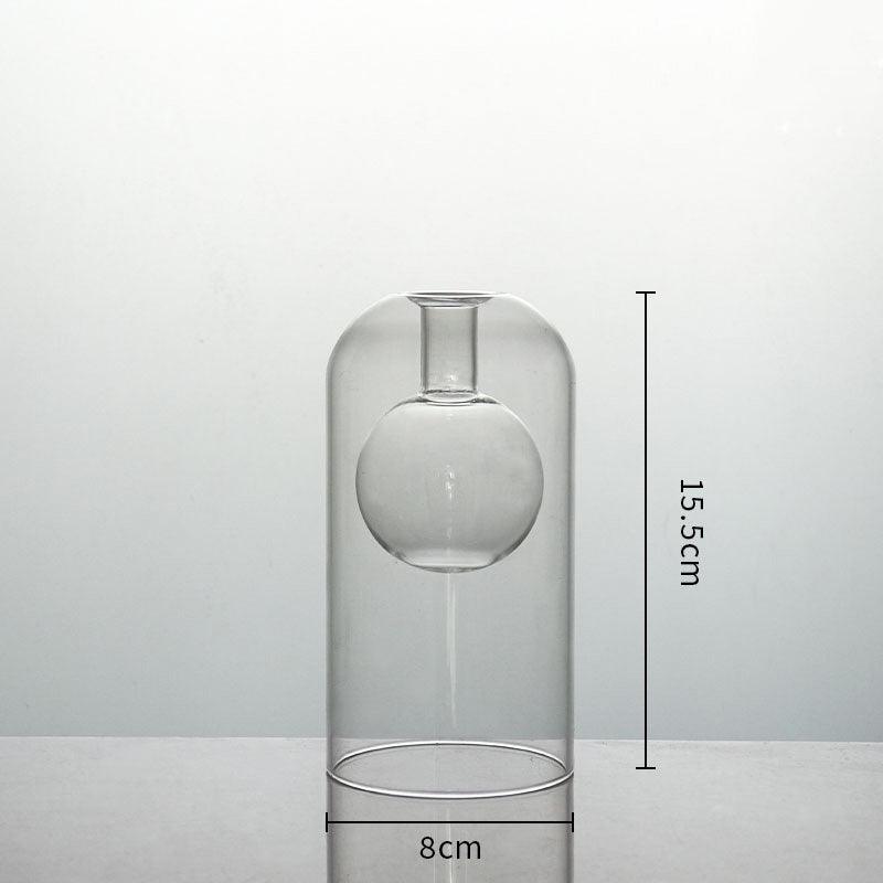 Vases Glass Vase Home Decor Room Decor Modern Wedding Decoration Hydroponic Flower Pot Double Glass Container Crafts Ornament - Pacisia