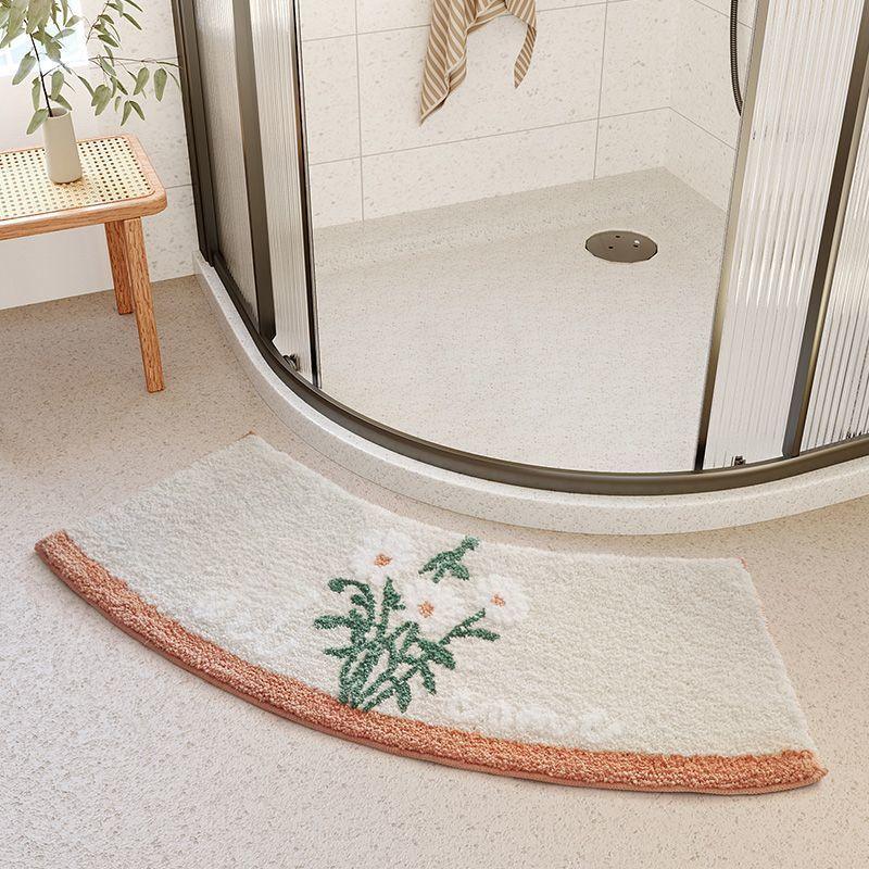 Absorbent Floor Mat Fan-shaped Carpet Shower Room Door Mat Bathroom Non-slip - Pacisia