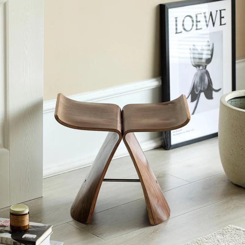 Wuli Stool Ins Danish Butterfly Chair Stool Wild Living Room Stool Shoe Replacement Stool Creative Leisure Small Bench New 2024 - Pacisia