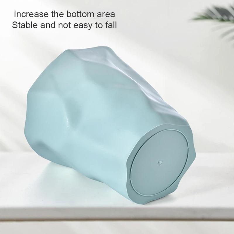 Nordic Style Irregular Trash Can Modern Solid Color Plastic Garbage Rubbish Bin Food Waste Basket Basin Bucket Flower Pot Organi - Pacisia