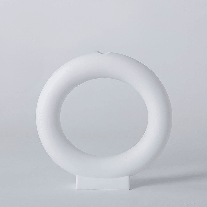 Modern Home Furnishings Banquet Hallway Living Room White Ceramic Special-Shaped Floral Decoration Bottle Furnishings - Pacisia
