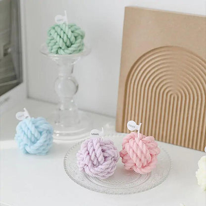 Handmade Wool Ball Shaped Scented Candle - Aromatherapy & Home Decor - Pacisia