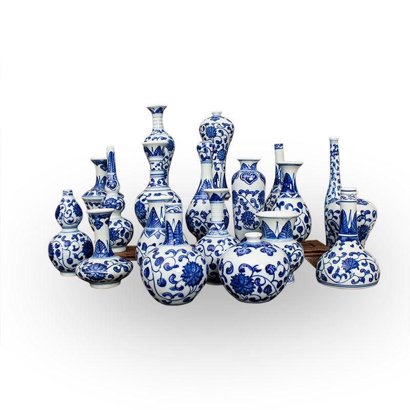 Jingdezhen Ceramic Small Vase Hydroponic Antique Shelf Ornament Hand-painted Blue And White Porcelain Bottle Souvenirs - Pacisia