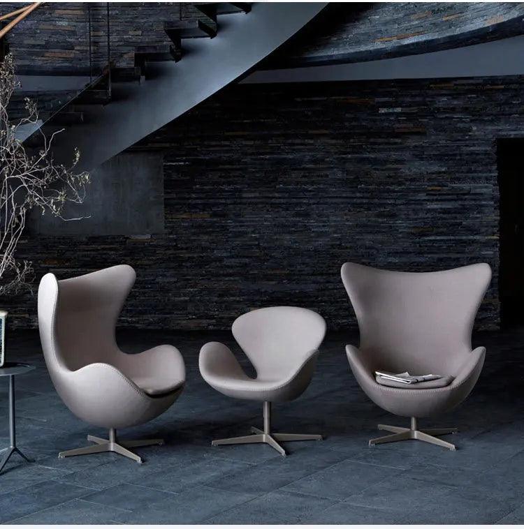 Egg chair, single sofa, leather eggshell chair, glass fiber reinforced plastic designer, leisure ball egg chair - Pacisia