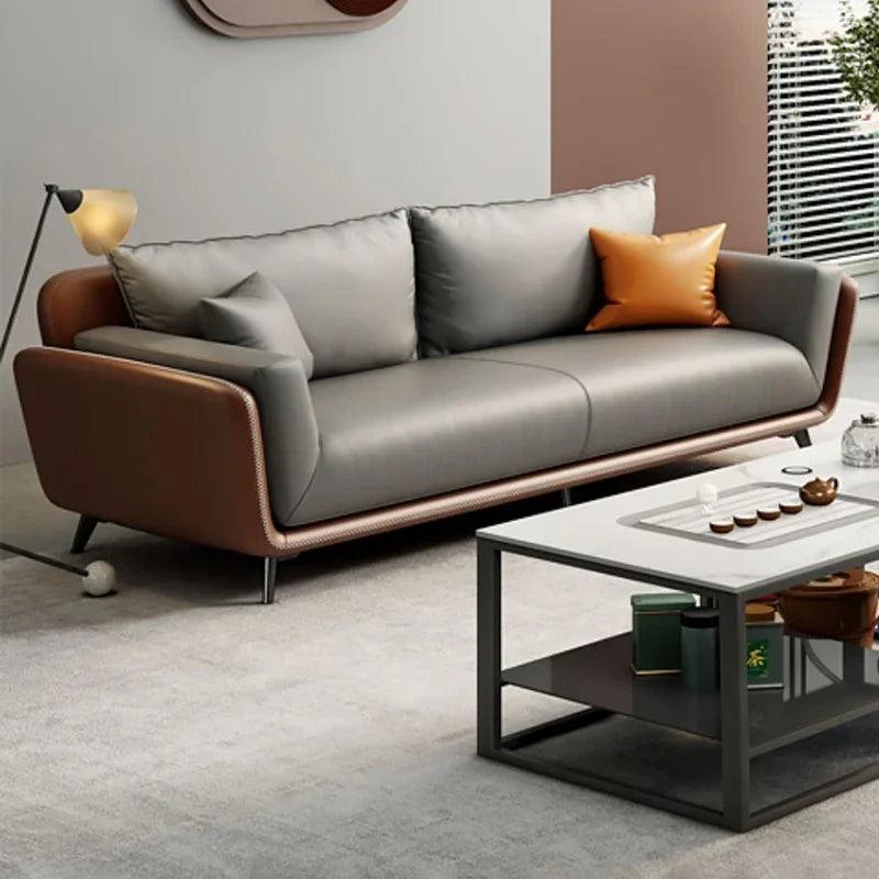 Modern Style Leather Sofa Bed Living Room Unusual Modern Couch Luxury Home Bedroom Recliner Straight Large Divano Decoration - Pacisia