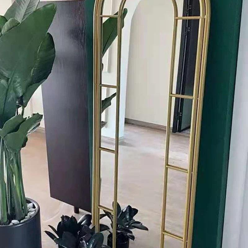 Farmhouse Wall Mirror Korean Aesthetic Arch Irregular Mirror Frame Full Body Espejo Cuerpo Entero Home Decoration Accessories - Pacisia