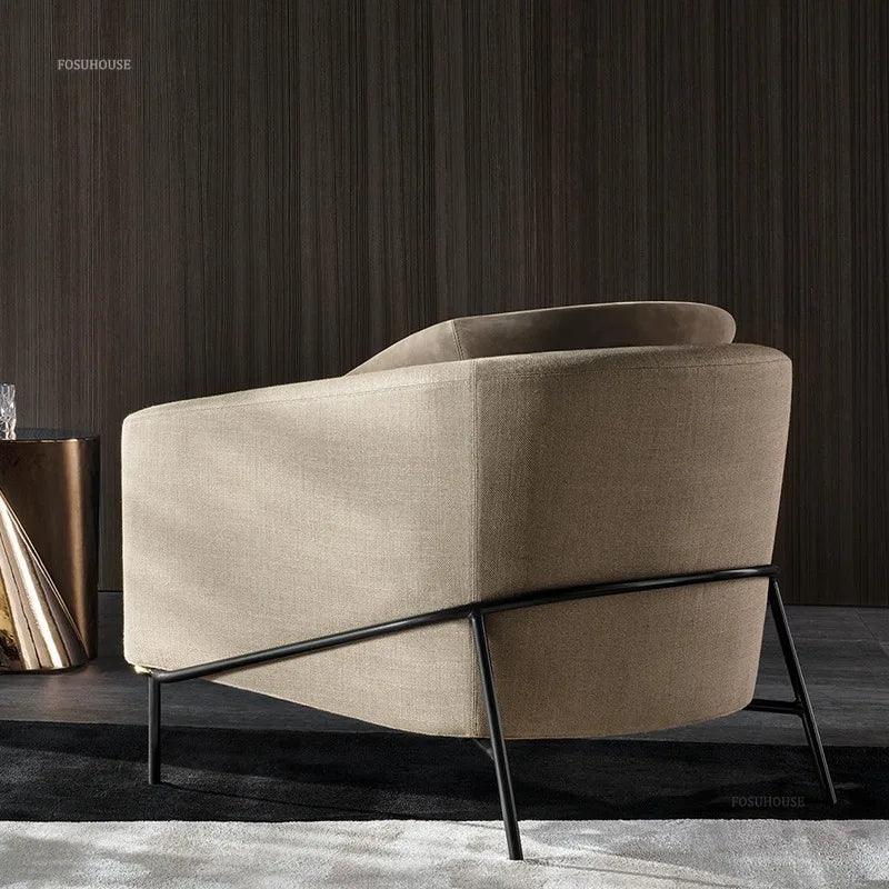 Nordic Living Room Chairs Single Sofa for Living Room Furniture Reception Hotel Single Sofa Chair Home Leisure Armchair - Pacisia