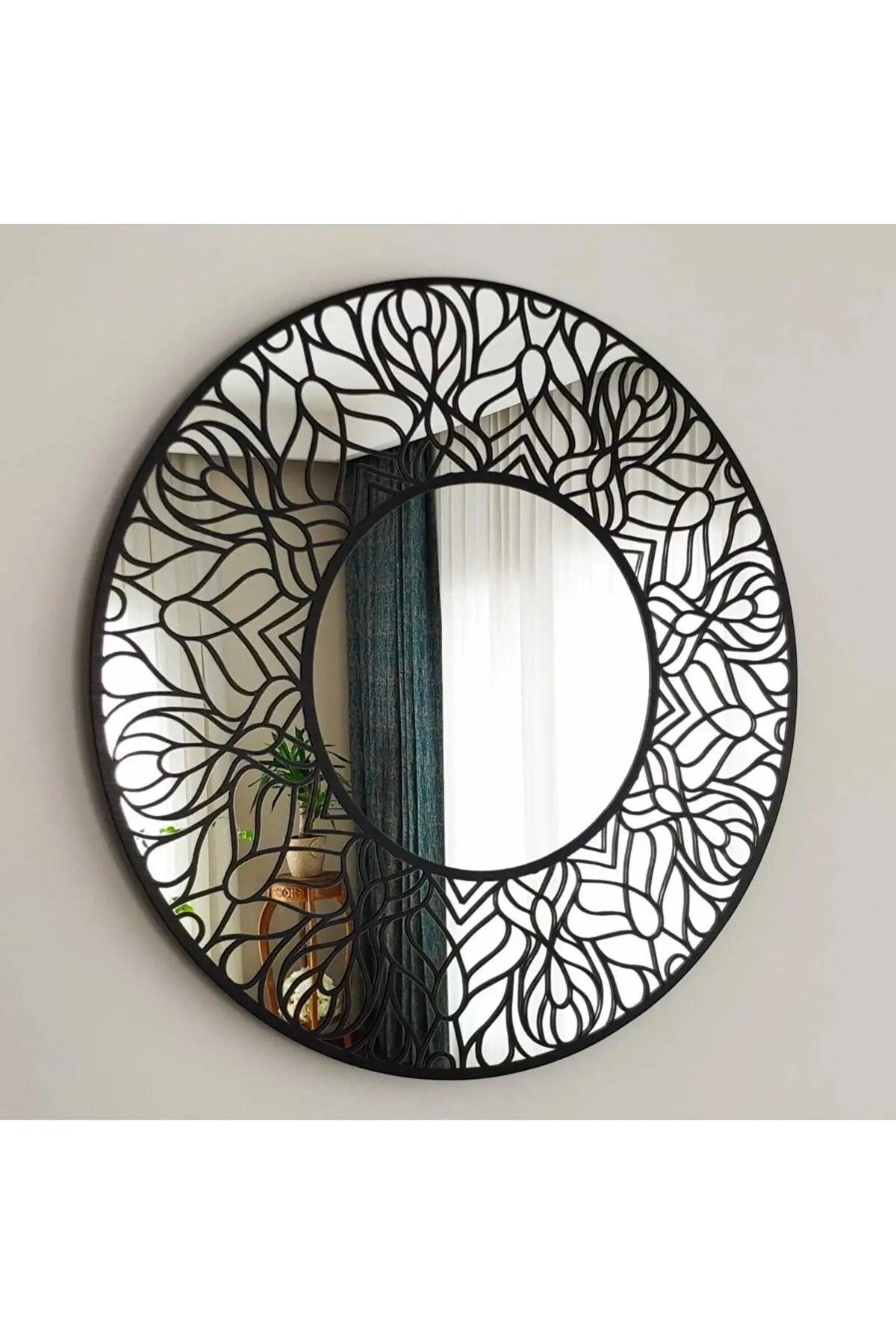 Decorative 50 Cm Decorative Round Console Hallway Bathroom Mirror Sirius Model Fast Delivery - Pacisia