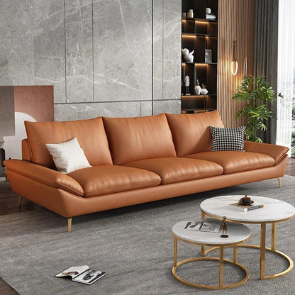 Longue Leather Relax Sofa Living Room Minimalist Luxury Sectional Modern Sofa Adults Designer Divani Soggiorno Home Furniture - Pacisia