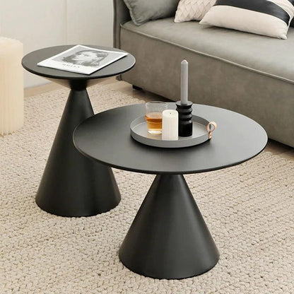 Round Light Luxury Metal Coffee Table Living Room Furniture Sofa Side Table A Few Balcony Tea Table Bedroom Nightstand - Pacisia